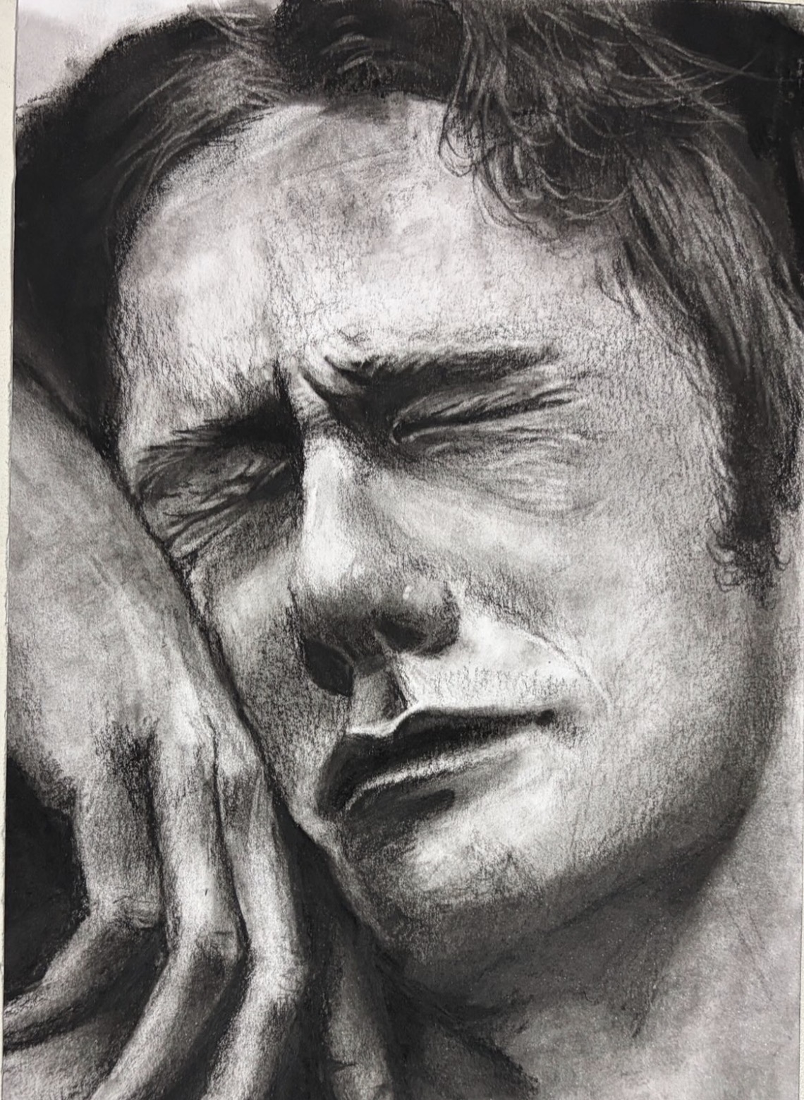 the orgasmic man charcoal study